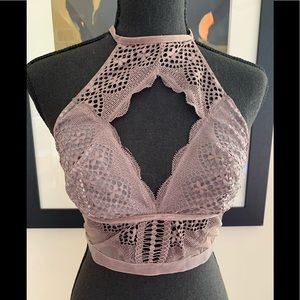 Victoria secret halter bra grey/brown color med.